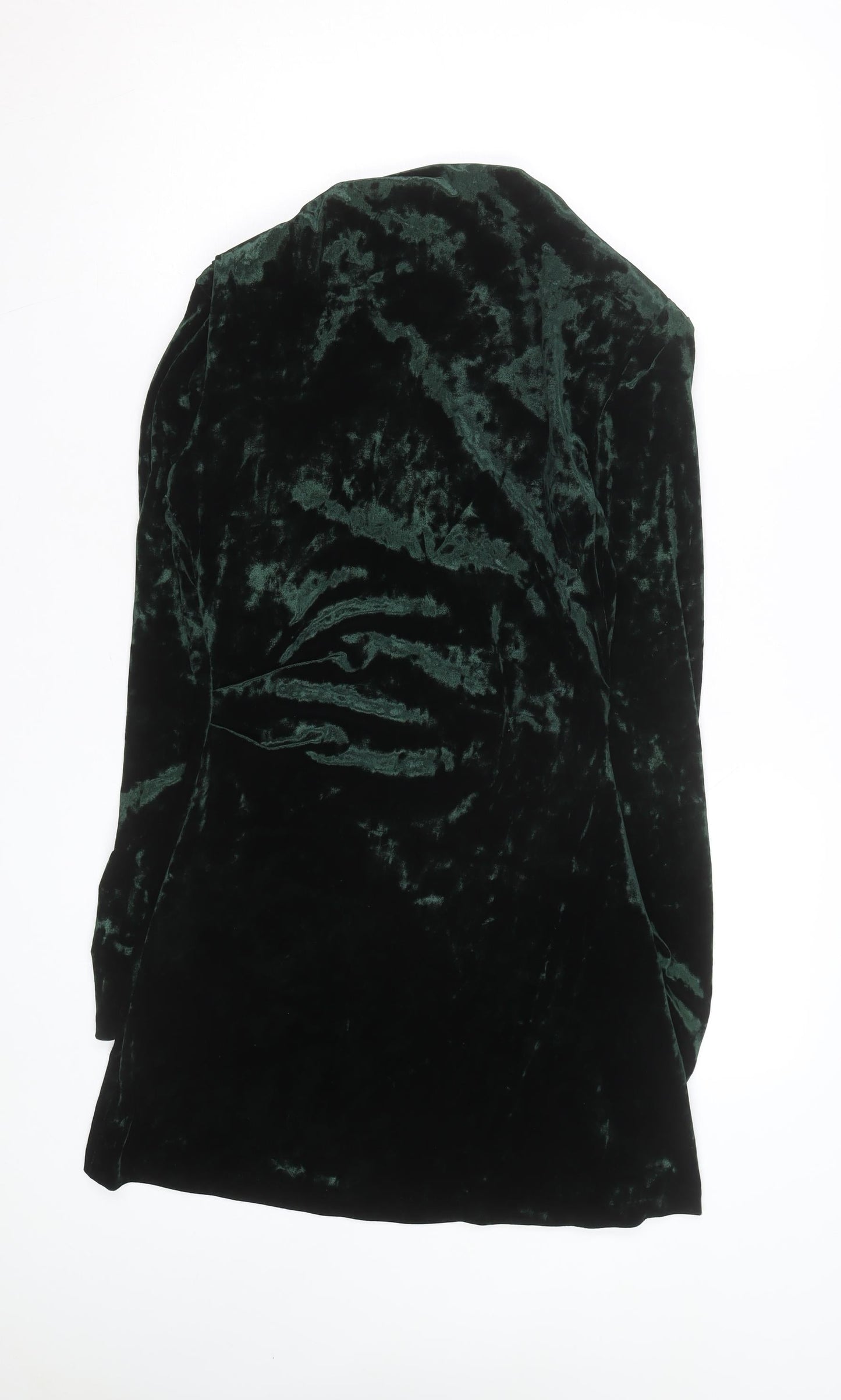 Zara Women's Green Velvet One Shoulder Bodycon Dress Size 14