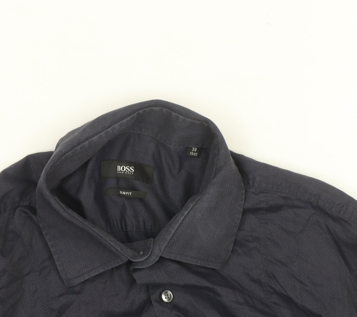 Hugo Boss Men's Blue Slim Fit Long Sleeve Button-Up Shirt 15.5