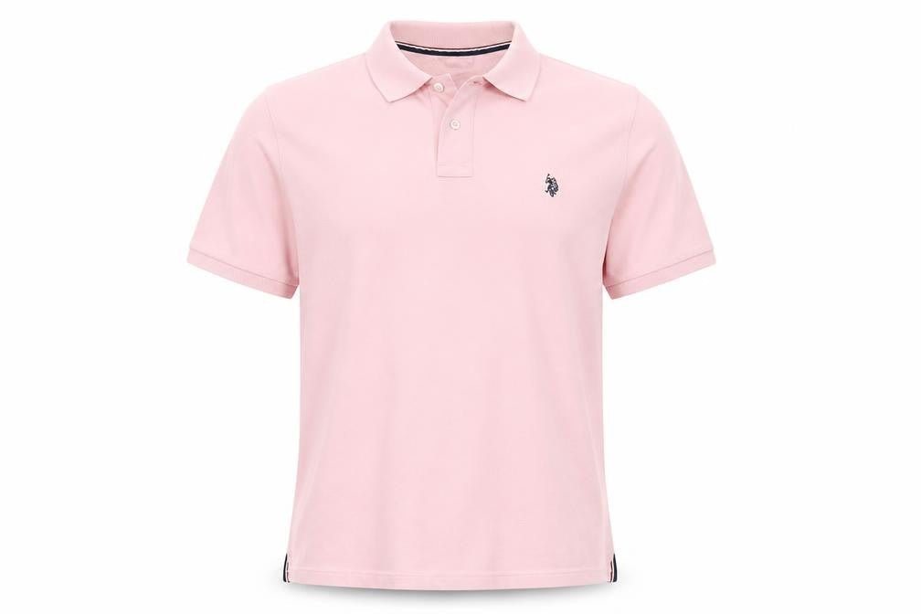 U.S. Polo Assn. Men’s Pink Regular Fit Cotton Polo Shirt L