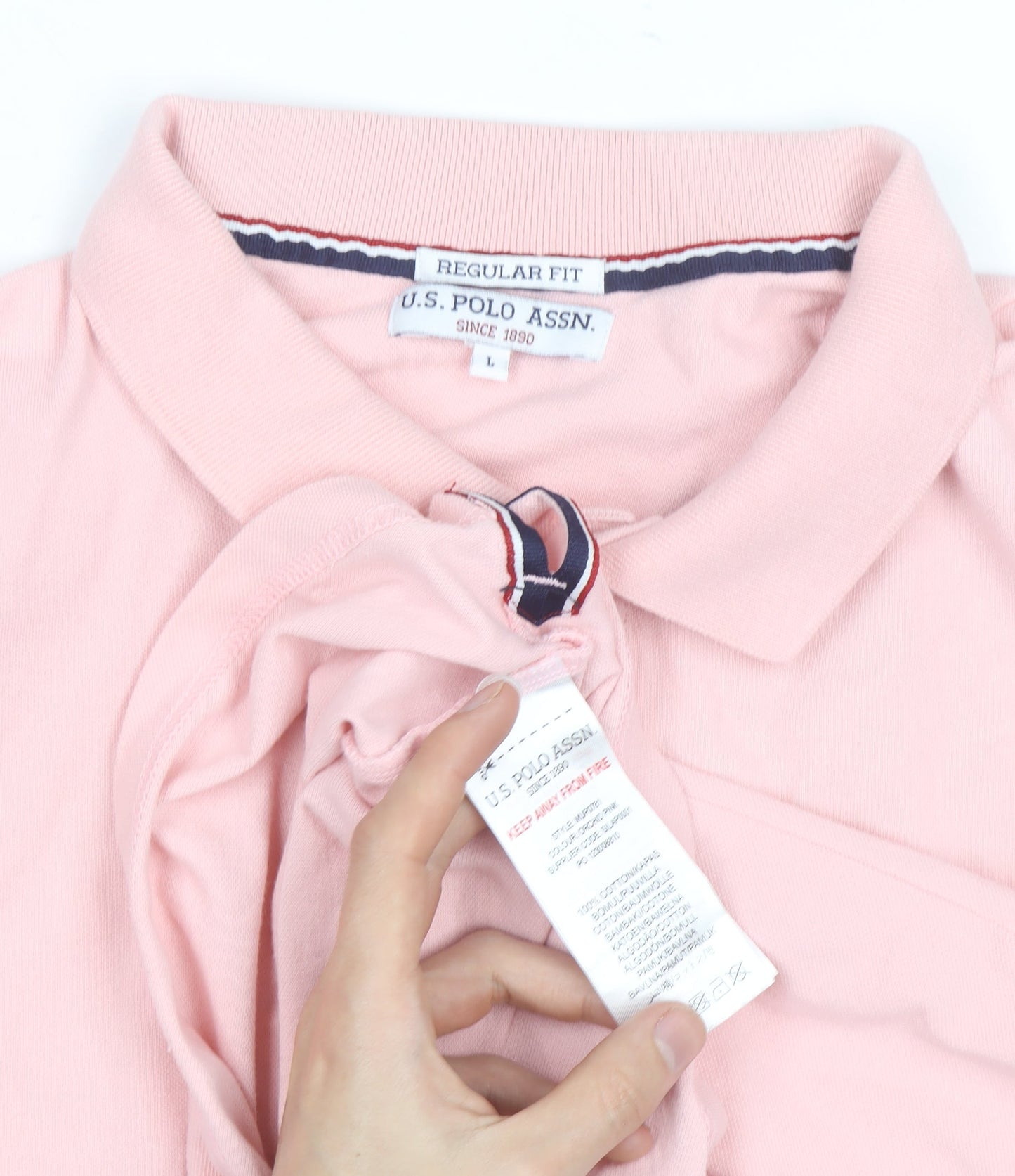 U.S. Polo Assn. Men’s Pink Regular Fit Cotton Polo Shirt L