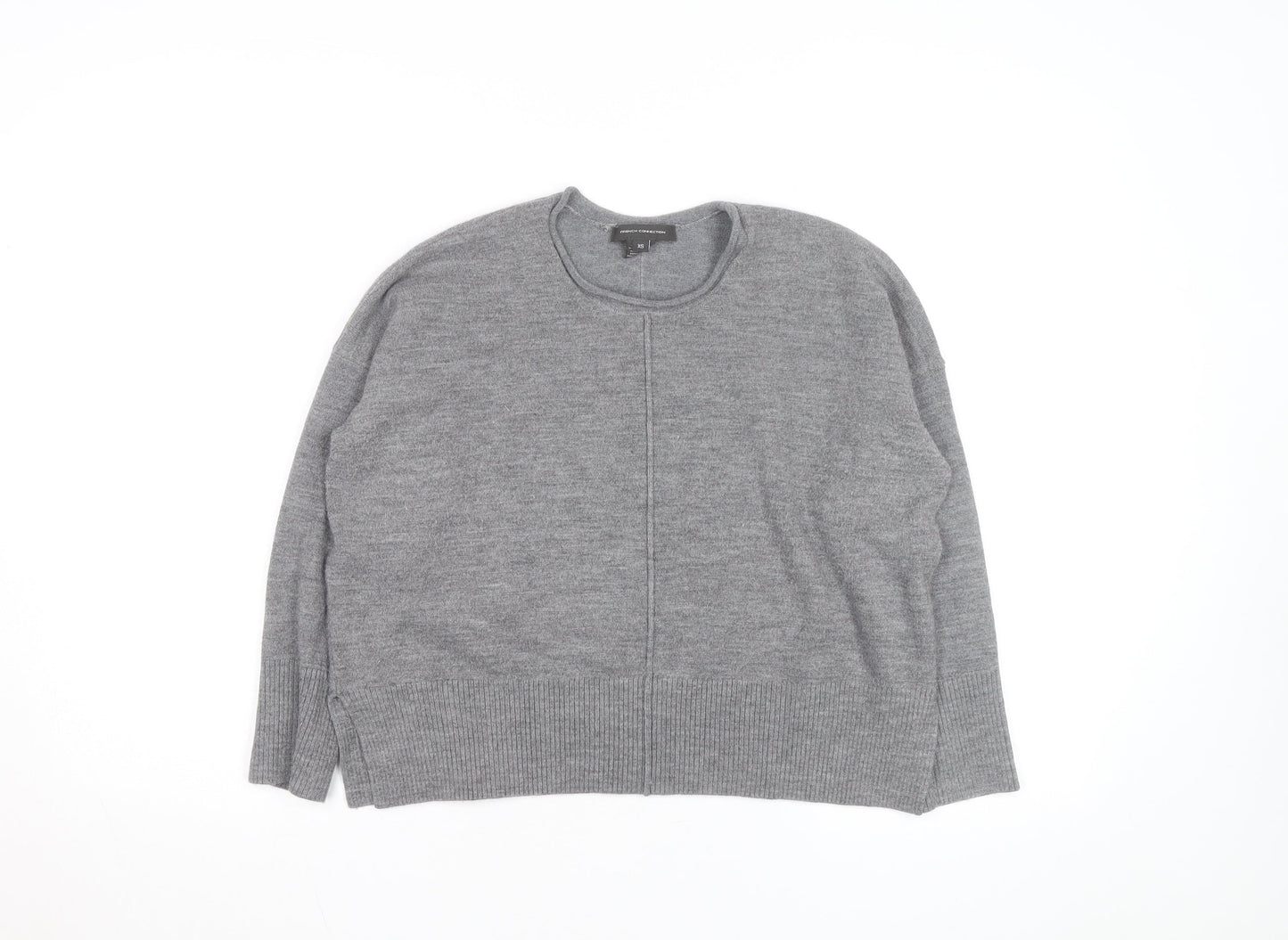 French Connection Men's Grey Wool Blend Crew Neck Jumper XS