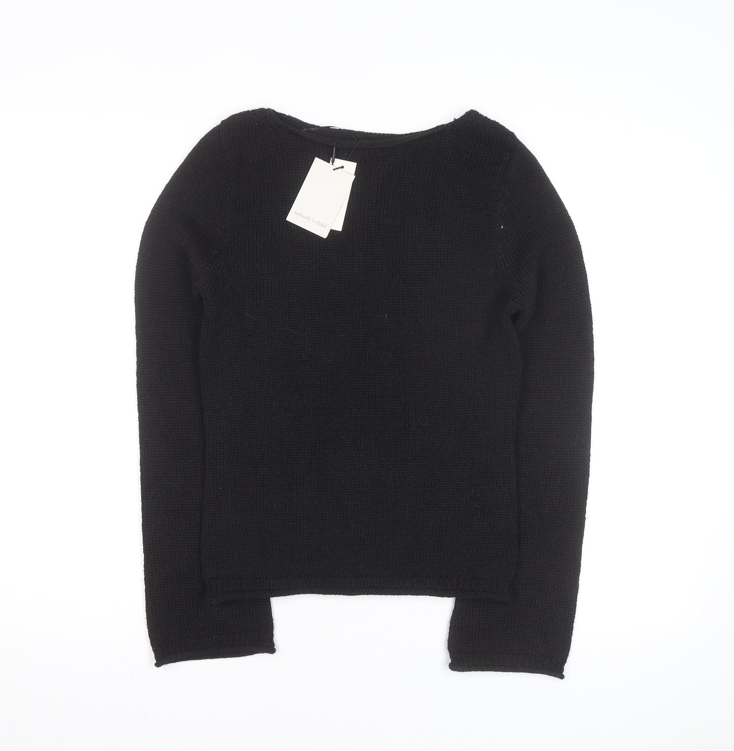Nobody's Child Women's Black Size 8 Crew Neck Long Sleeve Jumper