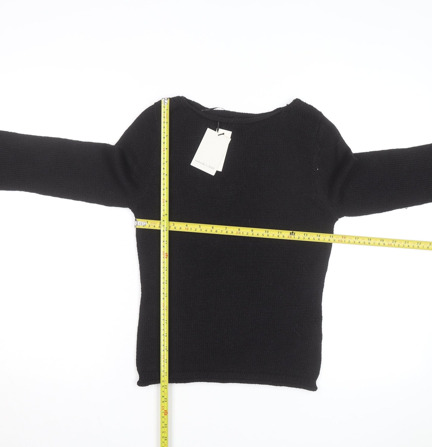 Nobody's Child Women's Black Size 8 Crew Neck Long Sleeve Jumper