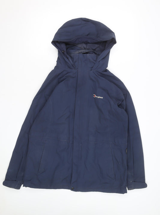 Berghaus Men's Blue Waterproof Hooded Rain Jacket L Regular