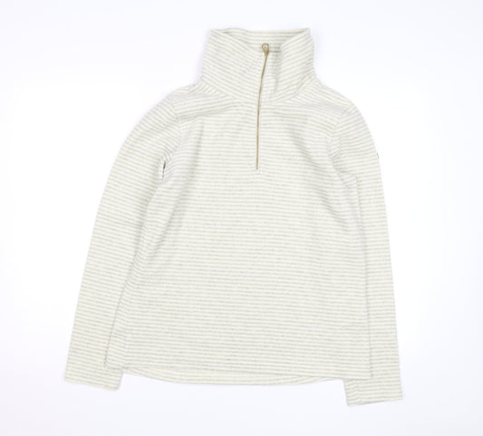 Regatta Womens Ivory Striped Fleece 1/2 Zip Sweatshirt Size 14