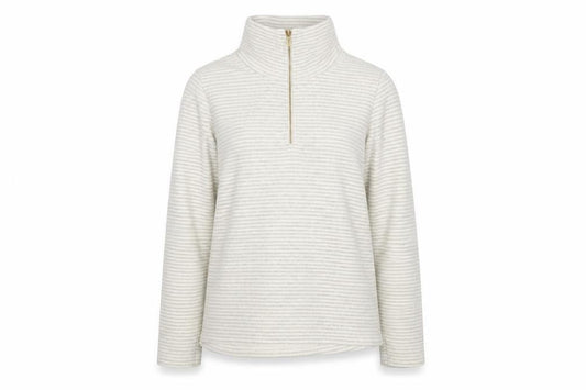 Regatta Womens Ivory Striped Fleece 1/2 Zip Sweatshirt Size 14