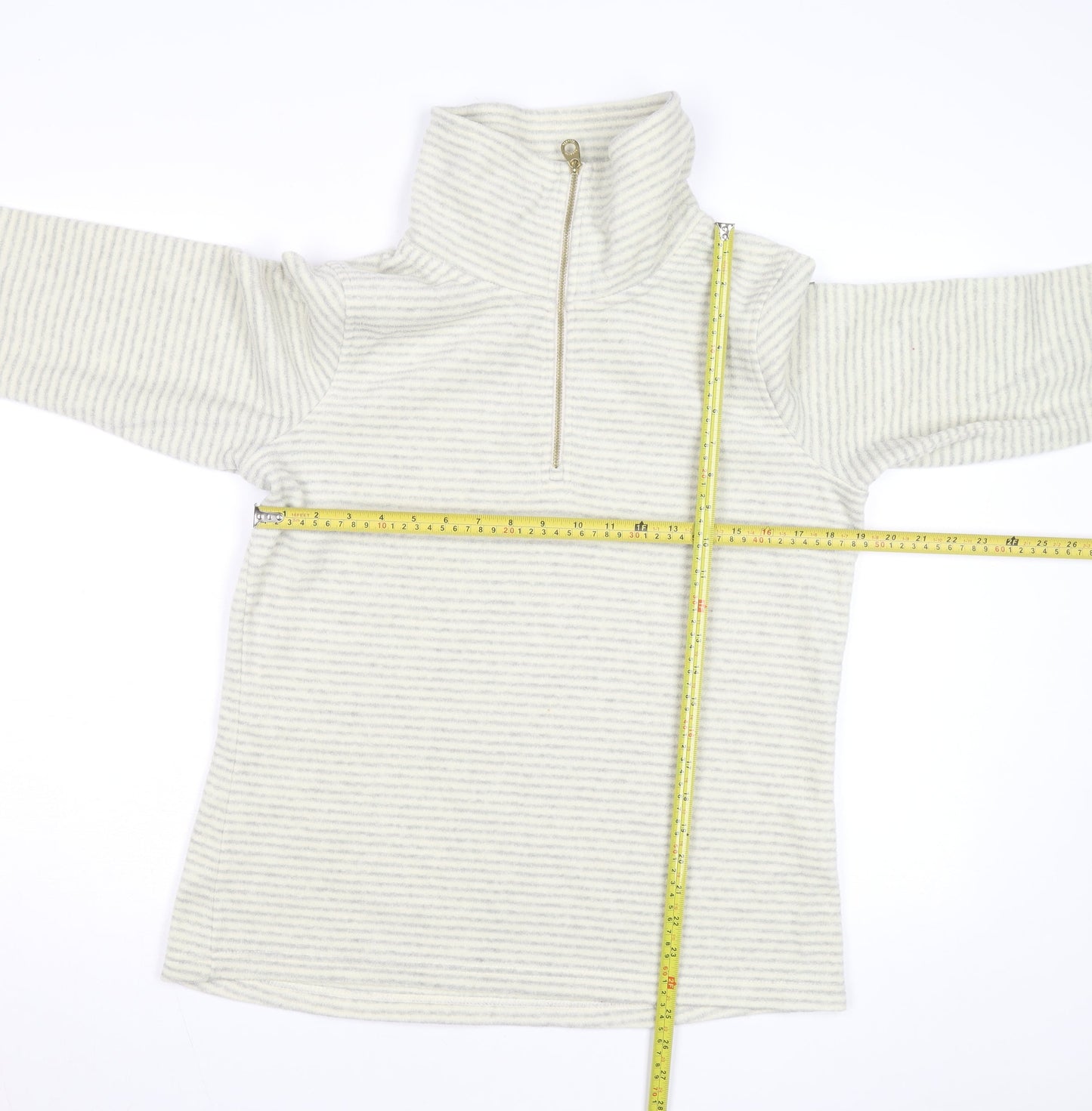 Regatta Womens Ivory Striped Fleece 1/2 Zip Sweatshirt Size 14