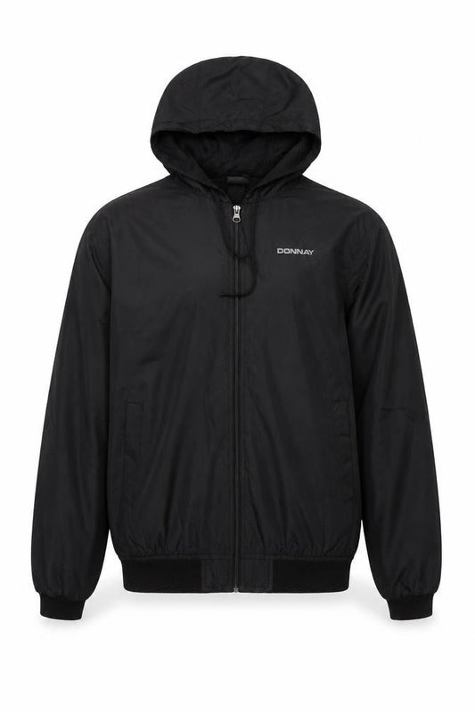 Donnay Men’s Black Hooded Windbreaker Jacket Size S