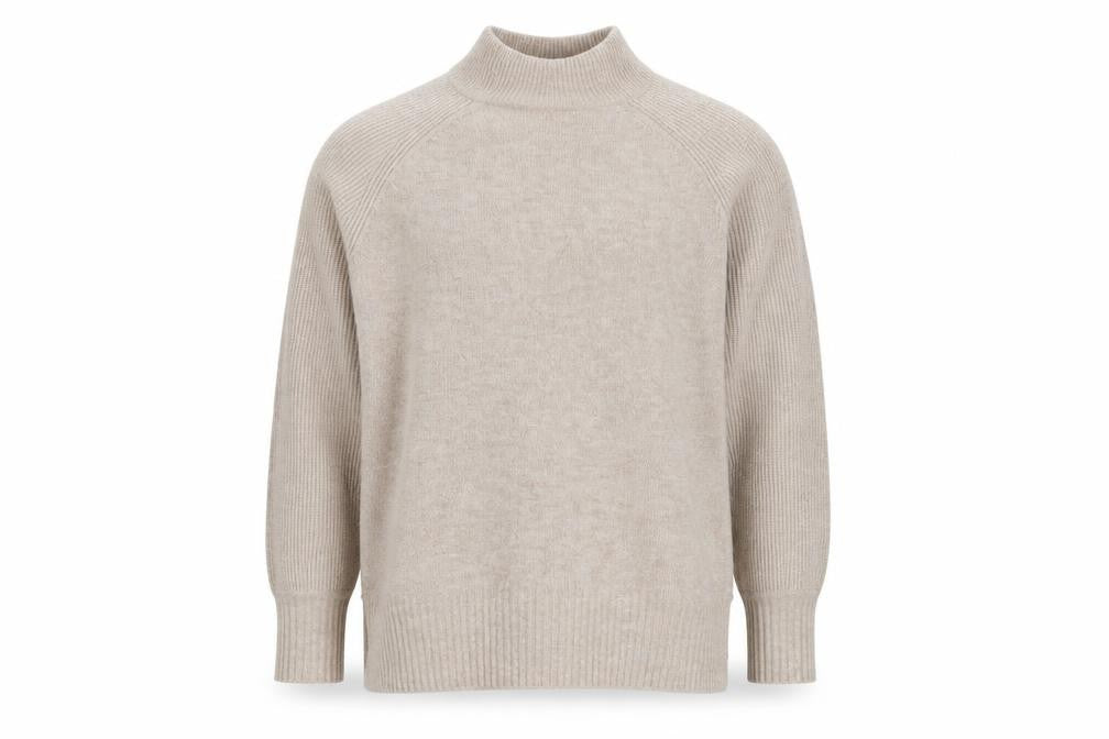 Whistles Men Beige Wool Alpaca High Neck Jumper Size M