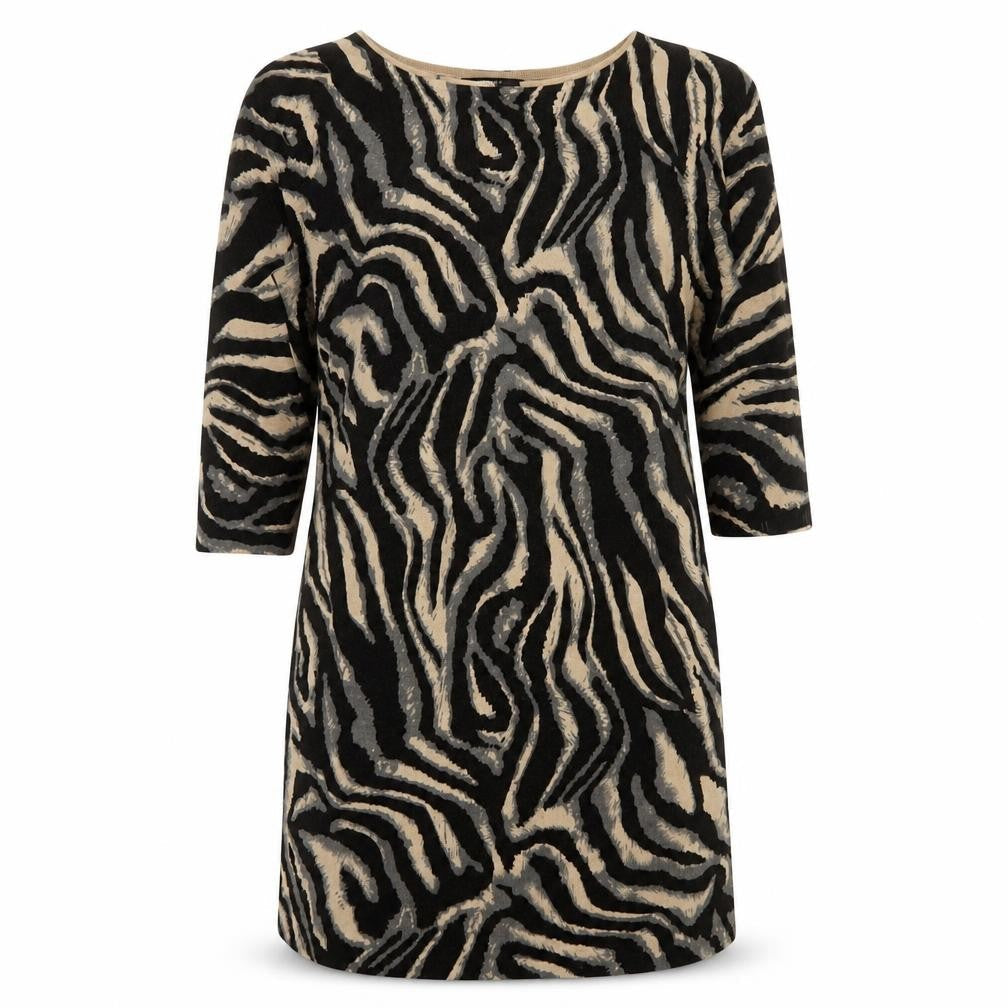 Marks & Spencer Women’s Multicoloured Animal Print 3/4 Sleeve Tunic Jumper Size 14