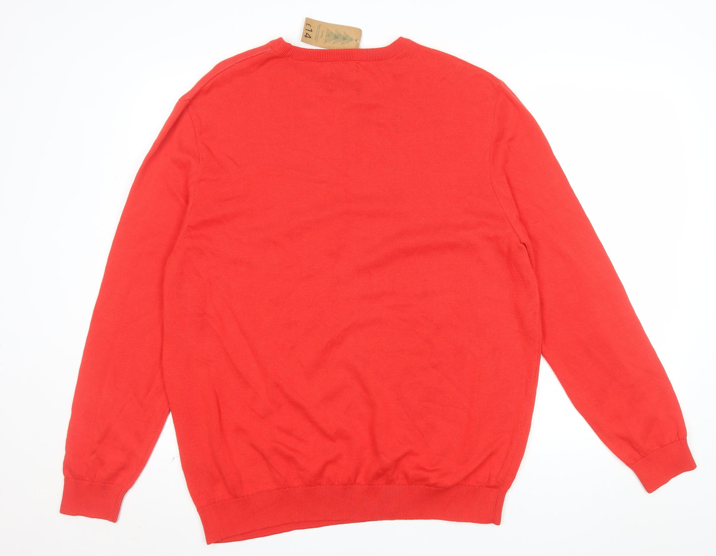 George Men's Red XL Reindeer Christmas Pullover Jumper