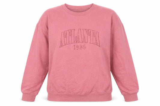 New Look Womens Pink Atlanta 1986 Pullover Sweatshirt Size M