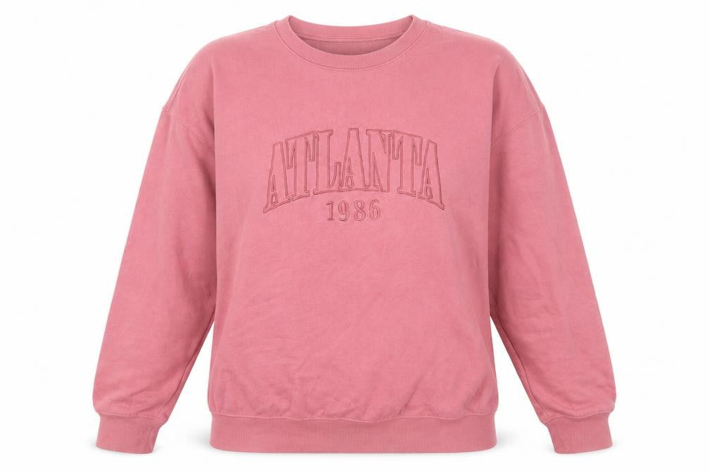 New Look Womens Pink Atlanta 1986 Pullover Sweatshirt Size M
