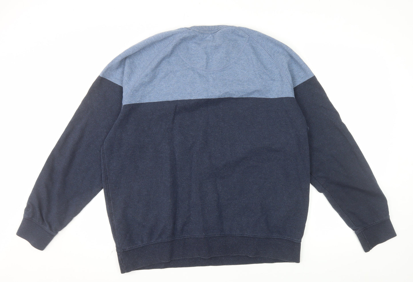 FatFace Men's Blue XL Colour Block Crew Neck Sweatshirt