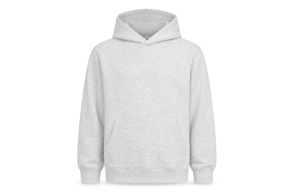 Front view of H&M girls’ grey pullover fleece hoodie 13-14 years regular fit