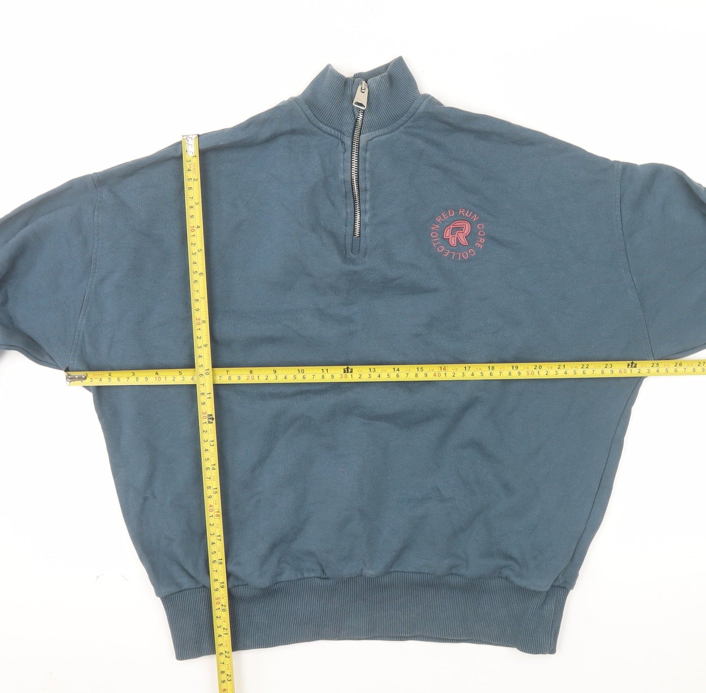 Red Run Womens Blue 1/4 Zip Sweatshirt XS Cotton Blend Casual