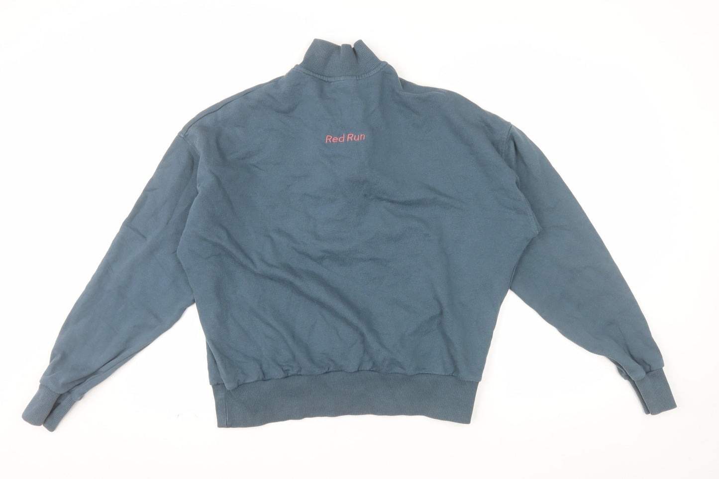 Red Run Womens Blue 1/4 Zip Sweatshirt XS Cotton Blend Casual