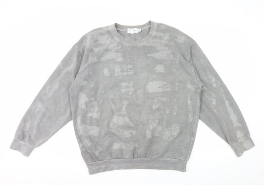 Topman Men’s Grey Zürich Graphic Pullover Sweatshirt Size S