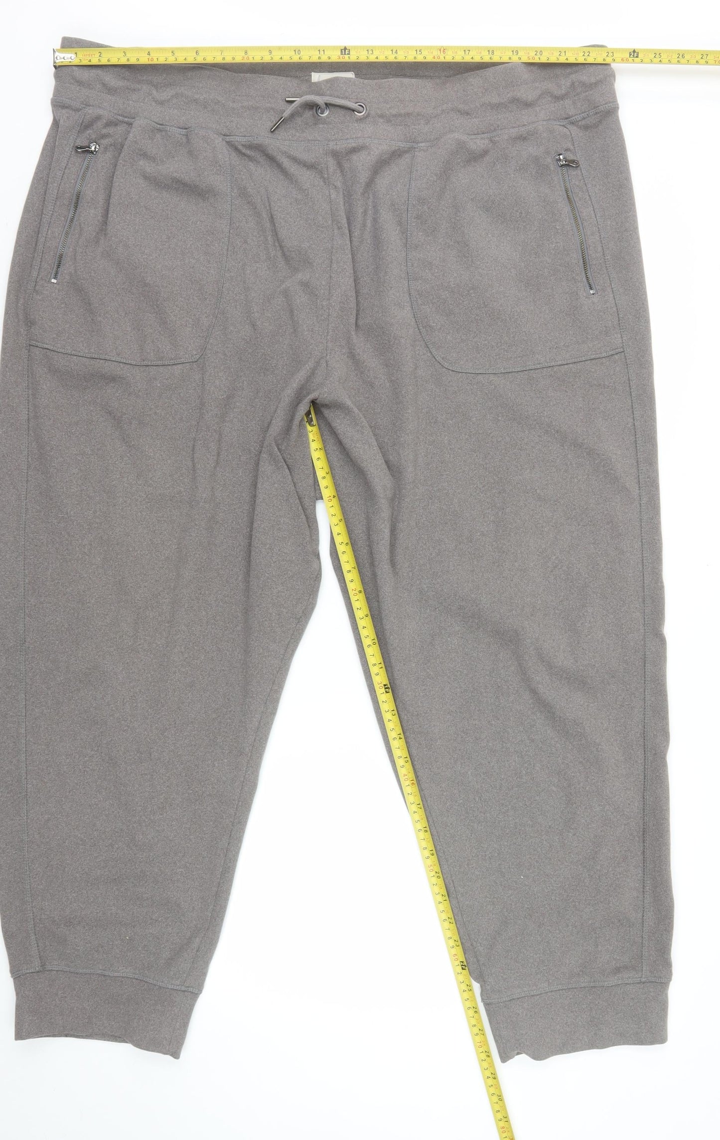 Next Womens Grey Jogger Trousers Size 26R Relaxed Fit Polyester Elastane