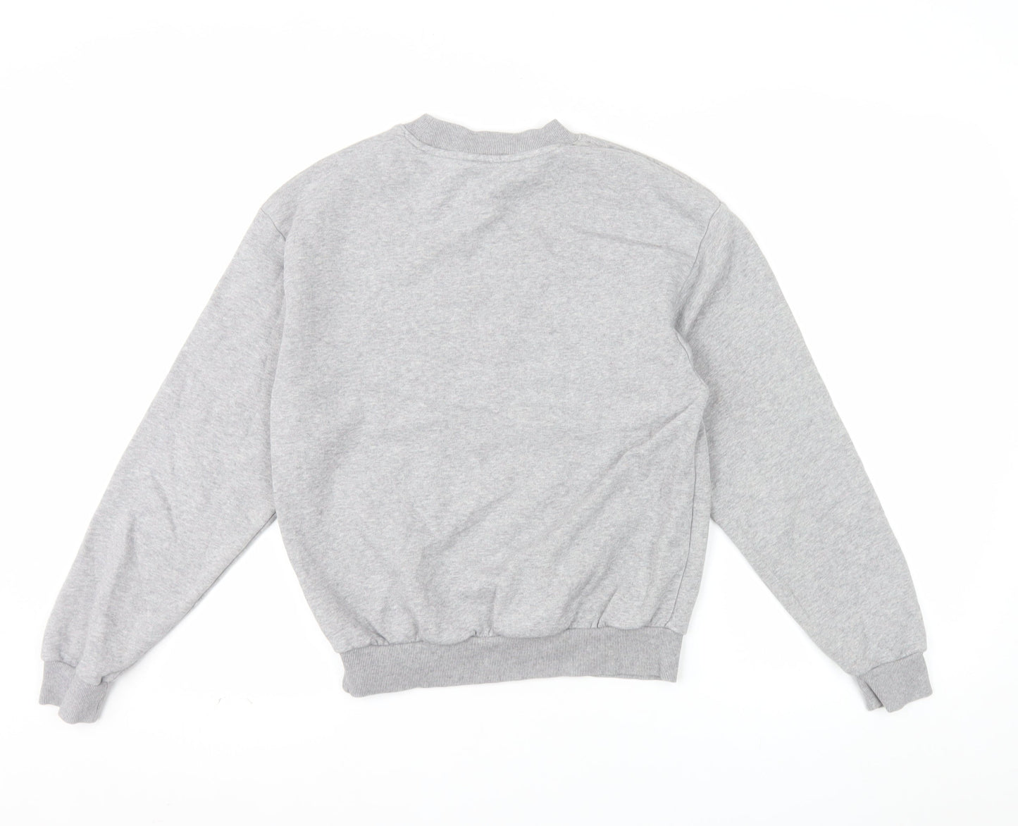 Monki Women Grey TOKYO Cat Print Pullover Sweatshirt XXS
