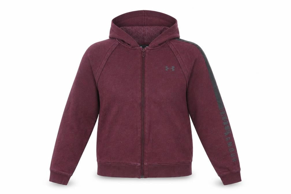Under Armour Women Burgundy Full Zip Hoodie Size S Relaxed Fit
