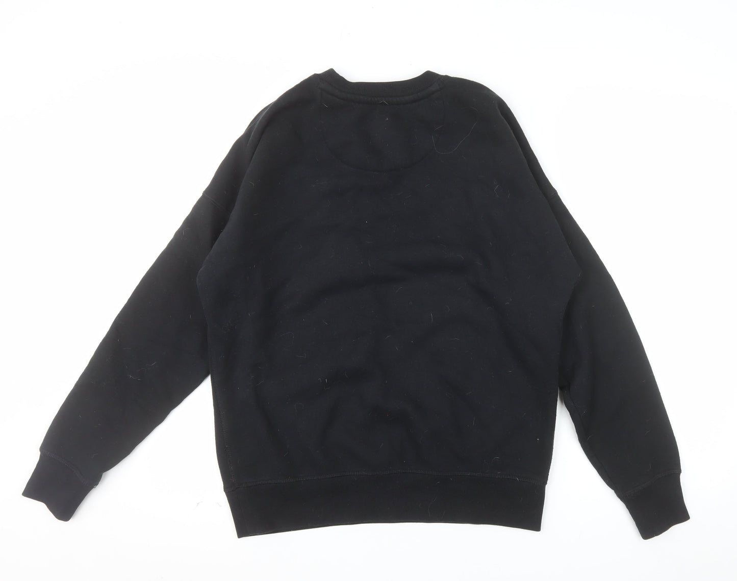 Jack Wills Womens Black Sweatshirt UK 8 Pullover Crew Neck Cotton Blend