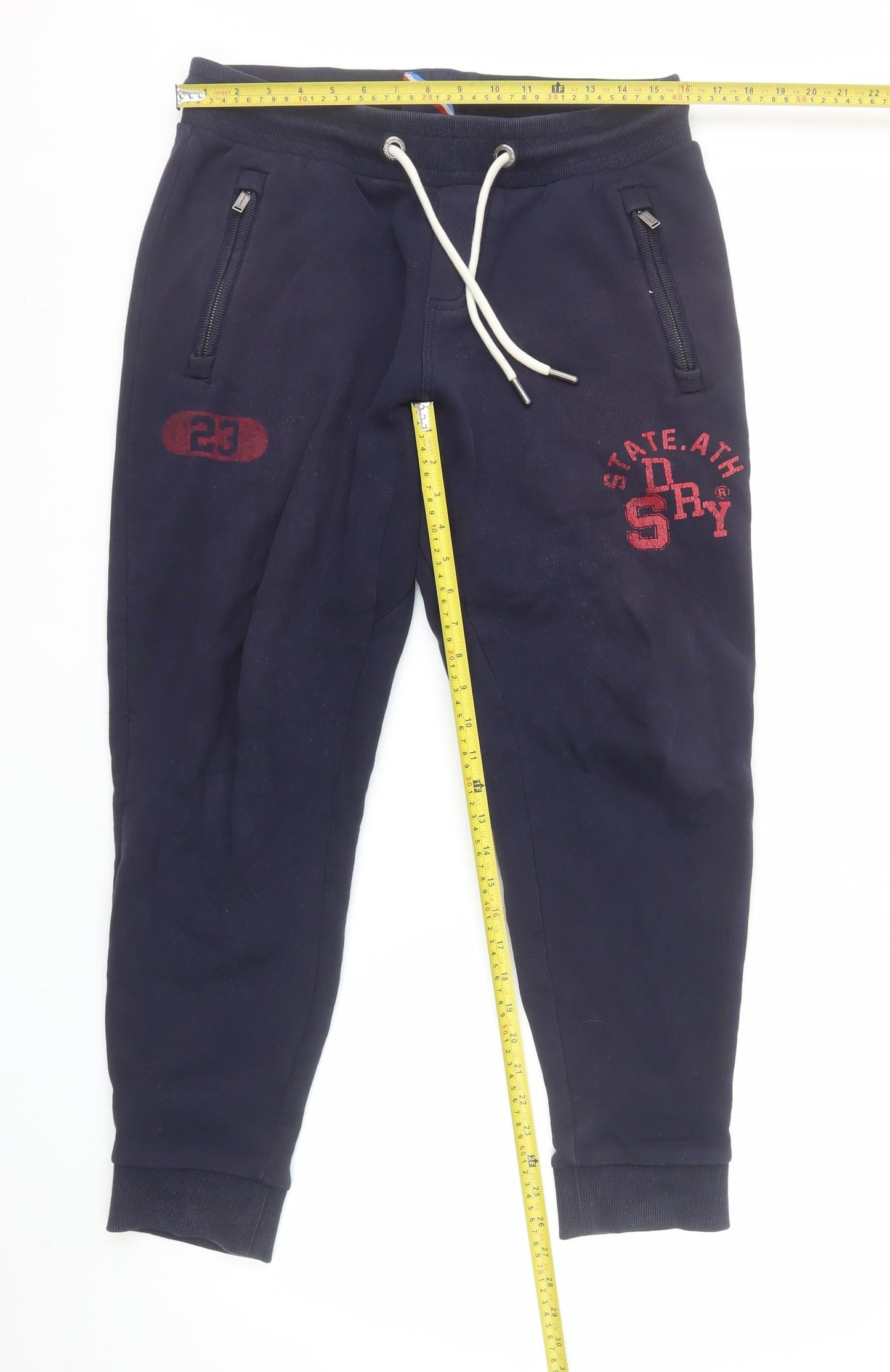 Superdry Men's Navy Blue Jogger Sweatpants Size M Cotton Blend