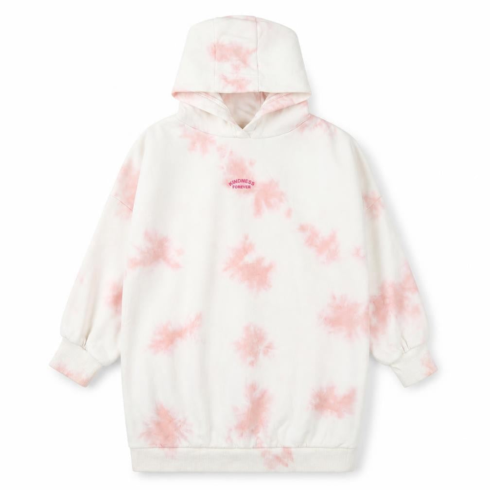 Next Girls Pink Tie Dye Pullover Hoodie 8 Years Regular Fit Fleece