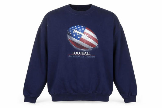 Jerzees Men's Blue XL Pullover Football USA Graphic Sweatshirt