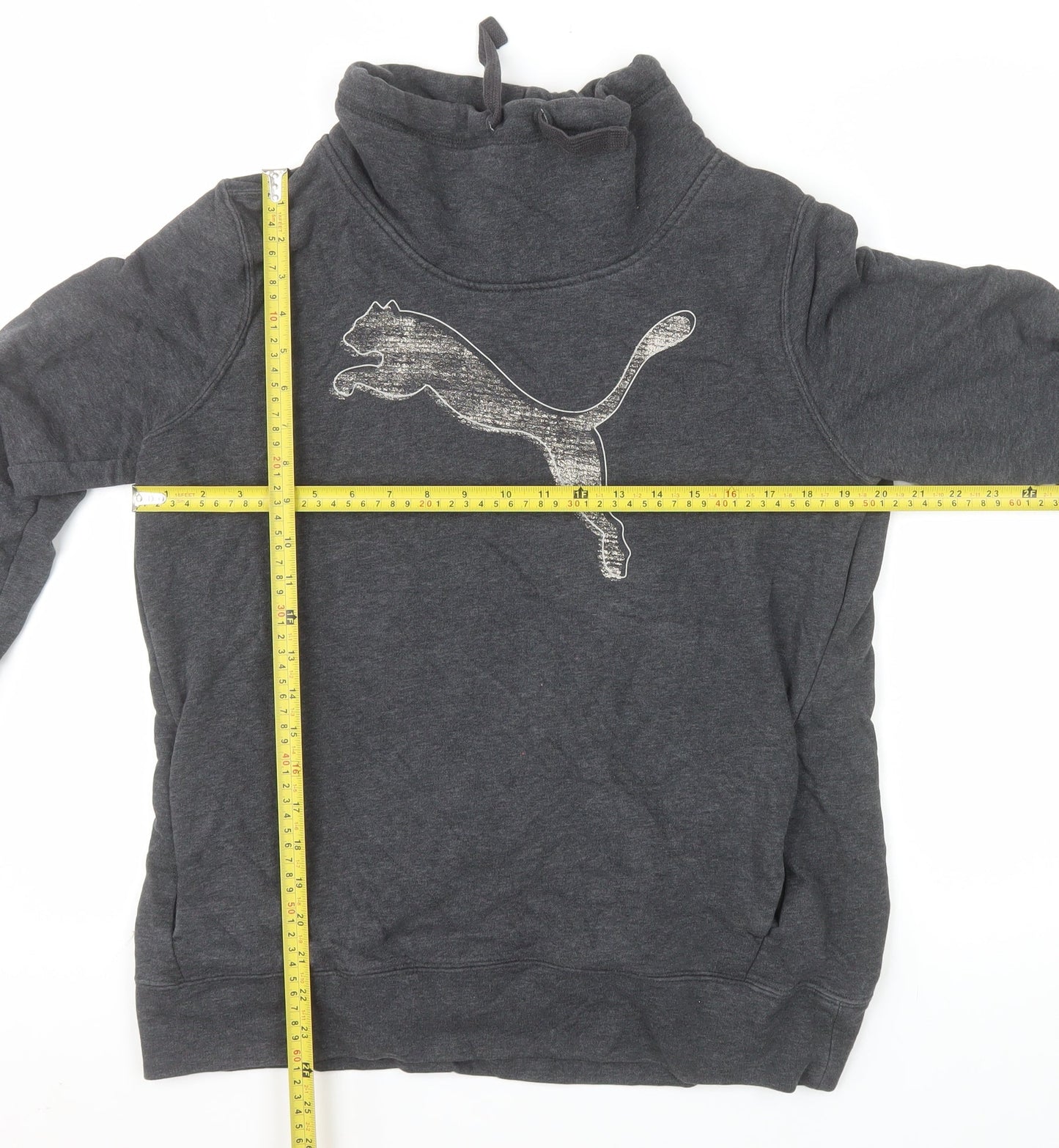 Puma Women Dark Grey XL Pullover Sweatshirt with Logo Design