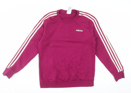 Adidas Womens Magenta Crew Neck Sweatshirt Size M 12-14 Cotton Blend