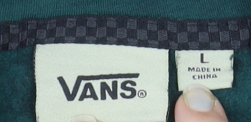 Vans Men’s Green Tie Dye Pullover Hoodie Size L Fleece Regular Fit