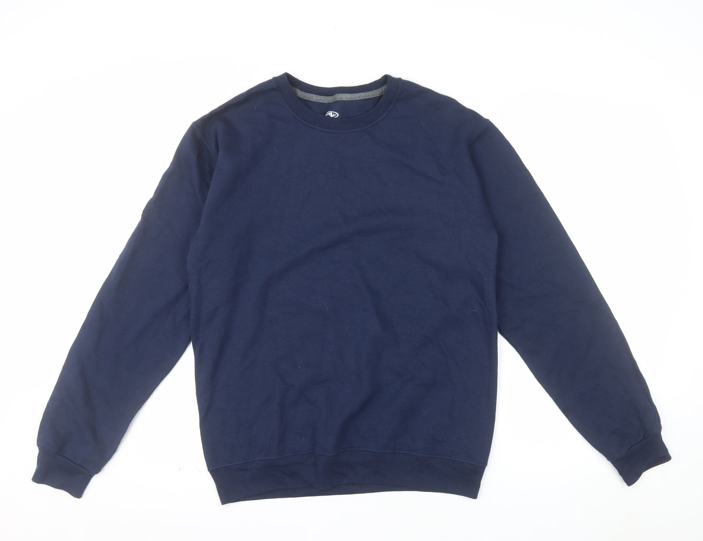 Athletic Works Men's Blue Crew Neck Long Sleeve Pullover Sweatshirt S