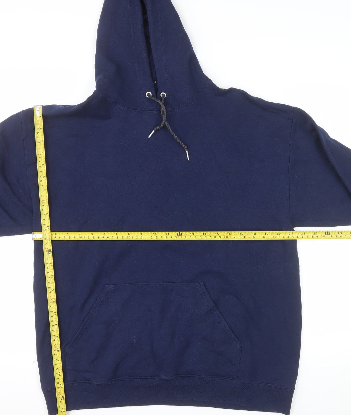 Fruit of the Loom Men's Blue Pullover Hoodie L Regular Fit Fleece