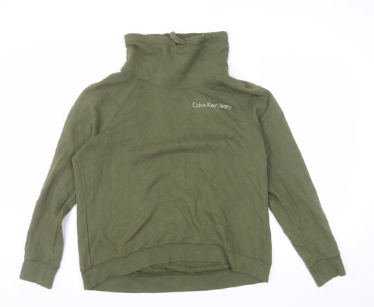 Calvin Klein Jeans Women’s Green Pullover Sweatshirt M Cotton Blend