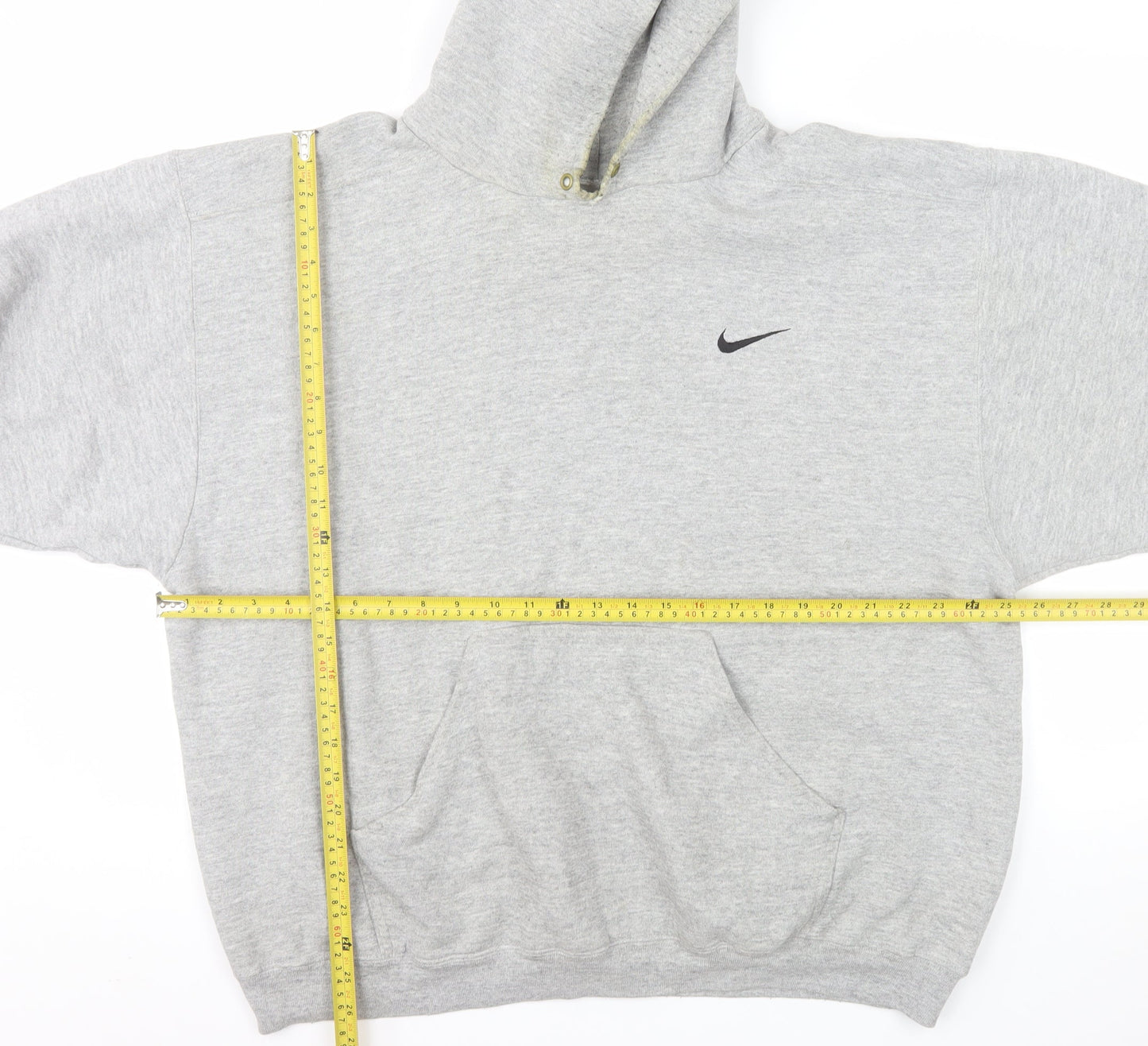 Nike Men's Grey Pullover Hoodie L Regular Fit Fleece Sweatshirt