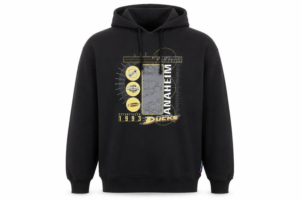 Sport-Tek Men's Black XL Pullover Hoodie Anaheim Ducks 1993 Graphic