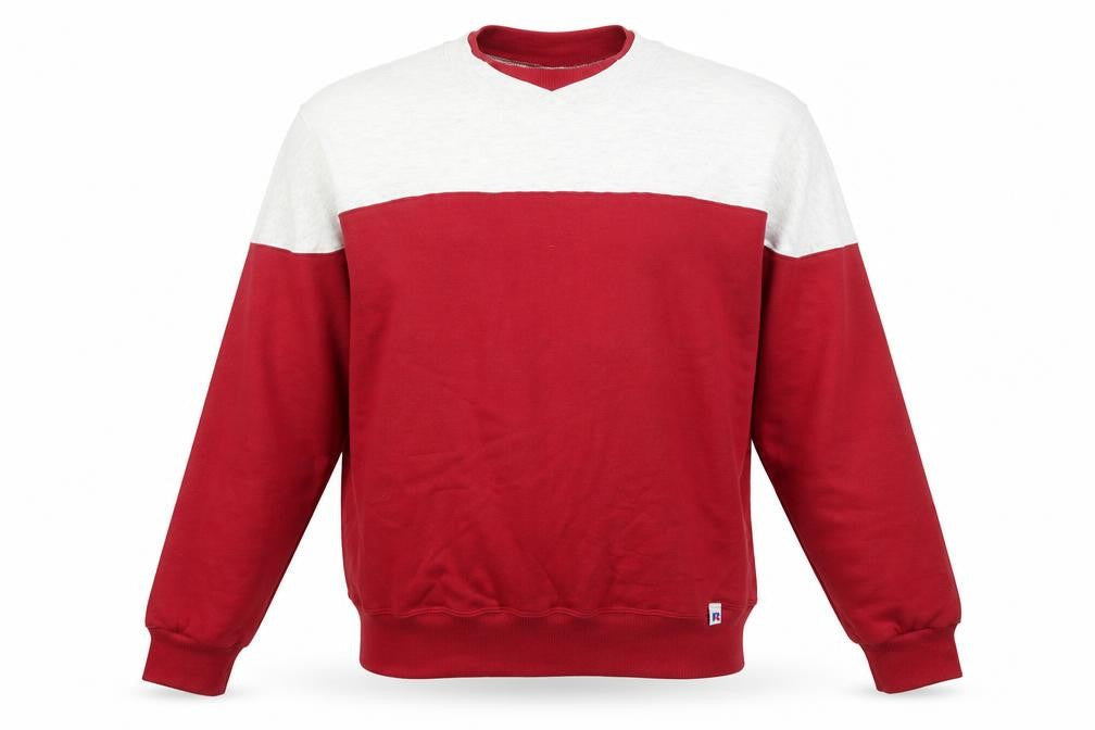 Russell Athletic Men’s Red Grey Pullover Sweatshirt L Vintage Regular Fit