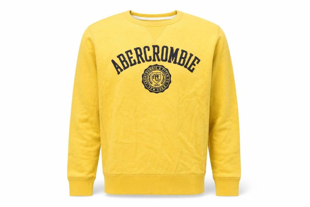 Abercrombie & Fitch Men’s Yellow Crew Neck Sweatshirt M
