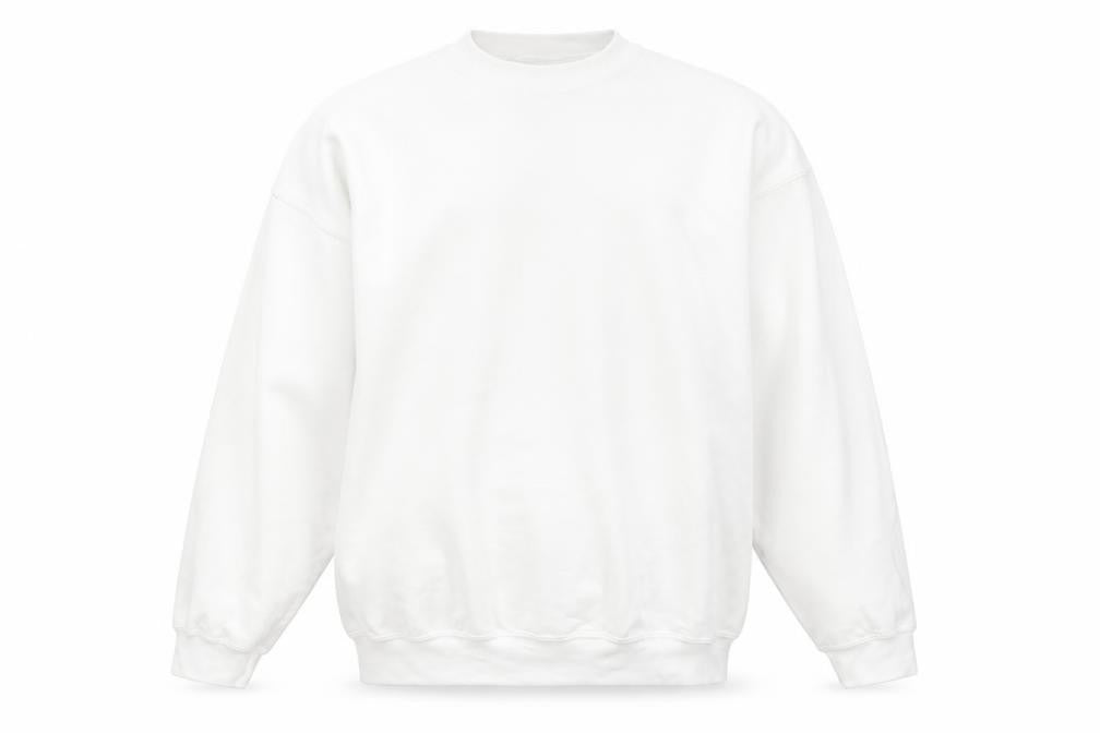 Gildan Men's White XL Pullover Crew Neck Fleece Sweatshirt