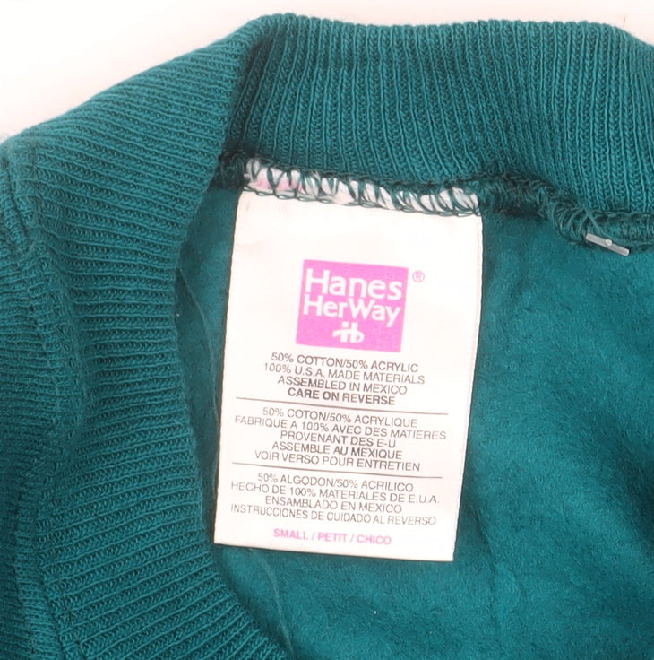 Hanes Her Way Women's Green Small Crew Neck Pullover Sweatshirt