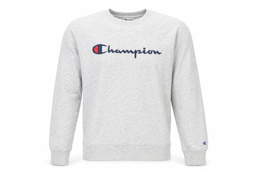 Champion Men's Grey Crew Neck Logo Sweatshirt Size L