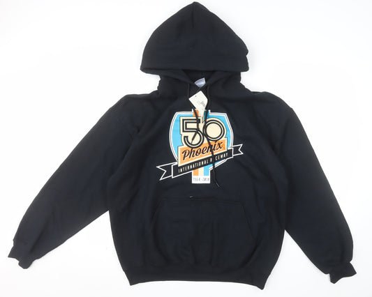 Gildan Men's Black Pullover Hoodie L Phoenix Raceway Graphic