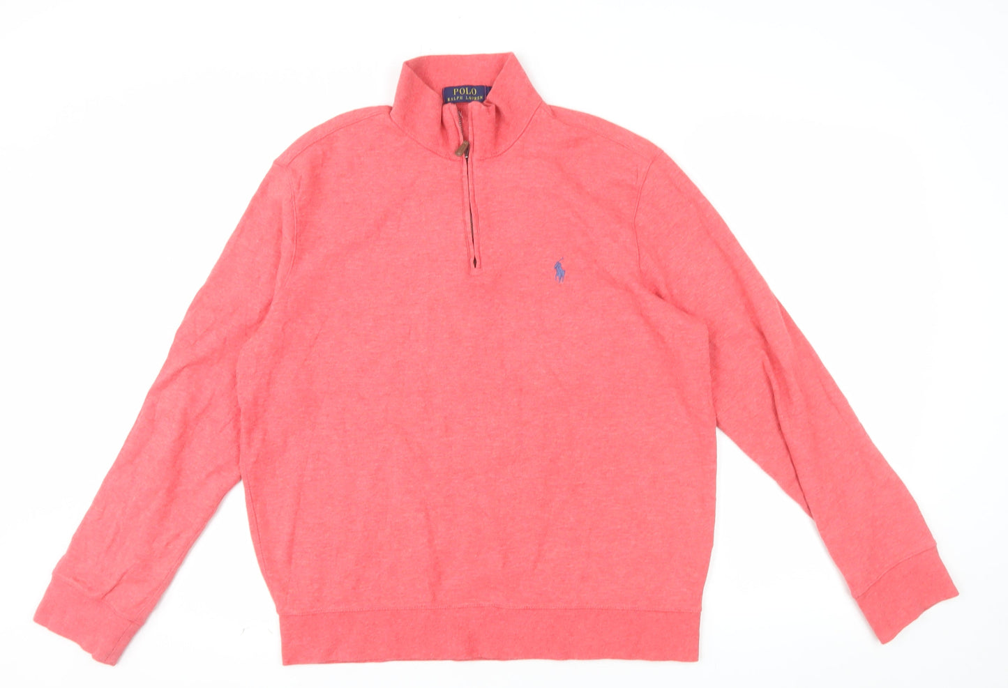 Polo Ralph Lauren Men's Pink 1/4 Zip Cotton Sweatshirt Size M