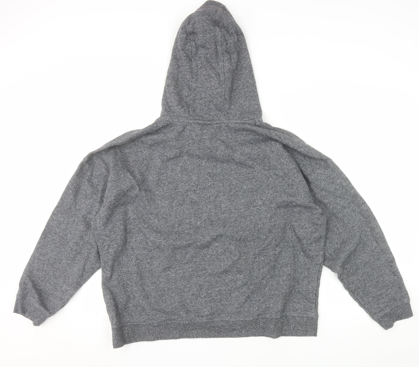 Calvin Klein Womens Grey Pullover Hoodie L Cotton Blend Logo Casual