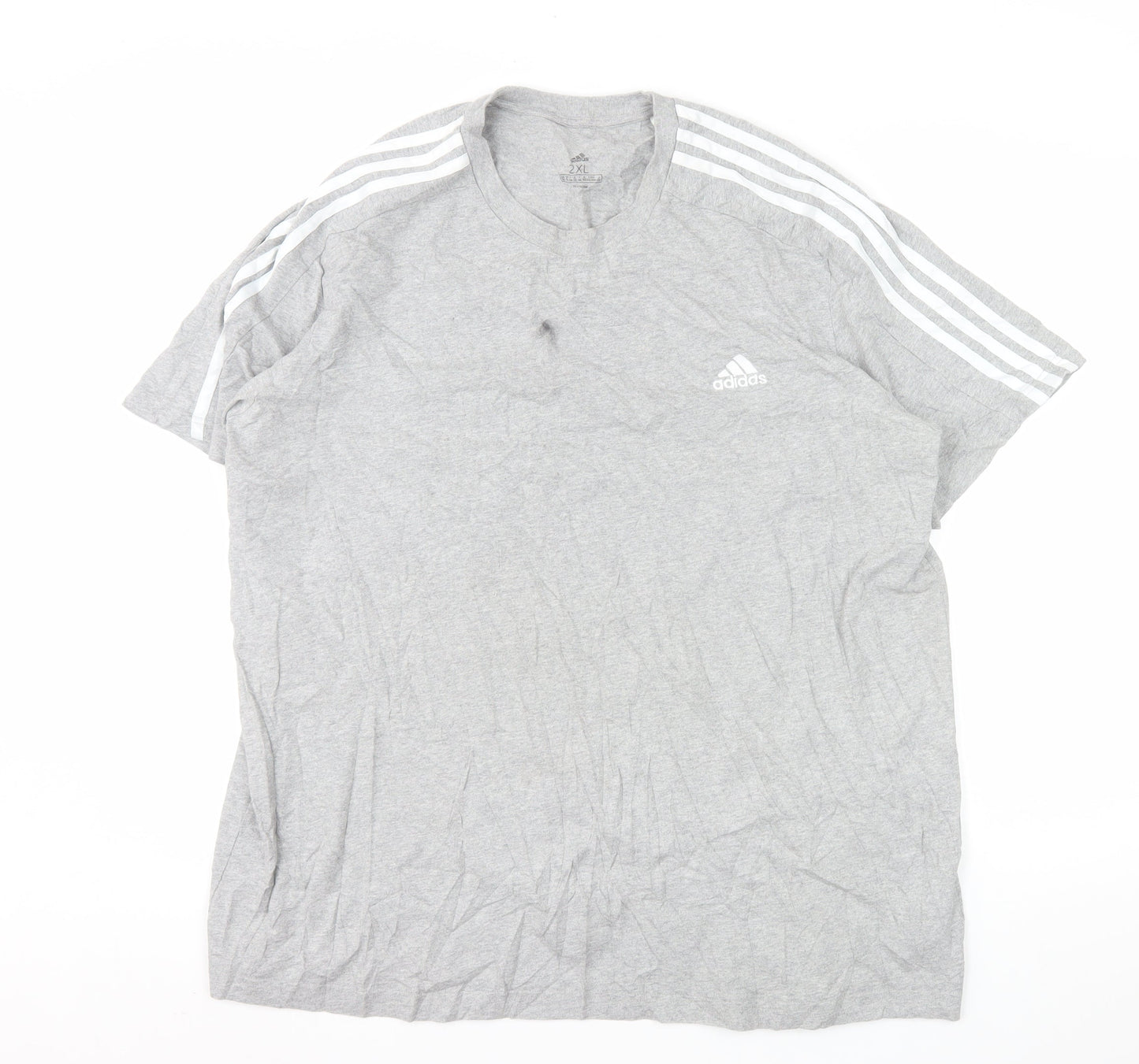 Adidas Men's Grey 2XL Crew Neck Short Sleeve Sports T-Shirt