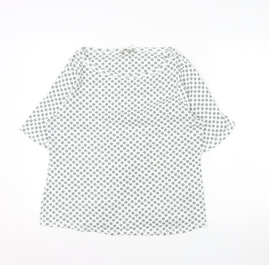 Marks and Spencer Women's White Floral Cotton T-Shirt Size 20
