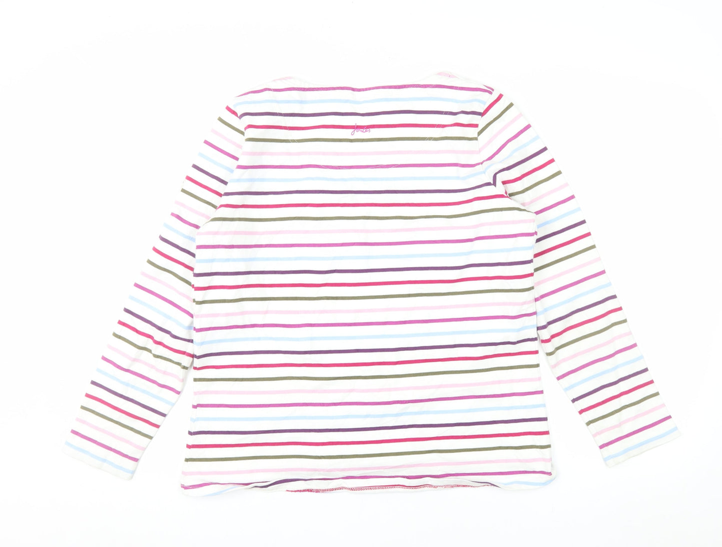 Joules Women’s Multicoloured Striped Long Sleeve Cotton T-Shirt Size 16