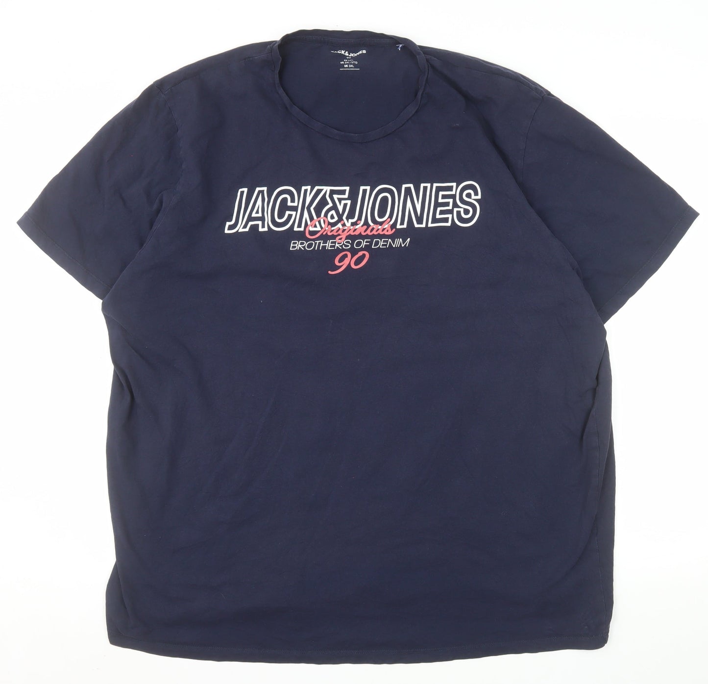 Jack & Jones Men's Blue 3XL Graphic Print Cotton T-Shirt