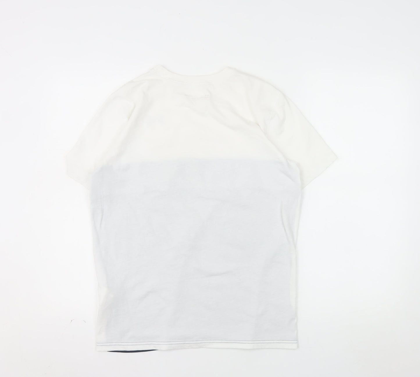 Under Armour Mens White Blue Loose Fit Crew Neck T-Shirt YXL
